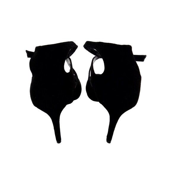 Christian Soriano Women's 2 Strap Close Open Toe Black Suede 4'' Heels Size 7.5 - Picture 5 of 7